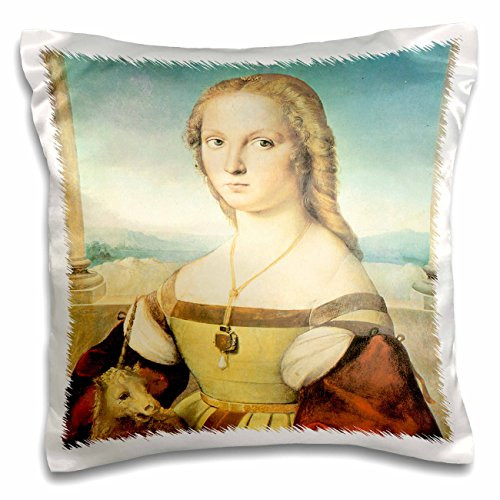 3dRose pc_127104_1 Lady with A Unicorn x Raffaello Sanzio (Raphael) Pillow Case, 16 x 16