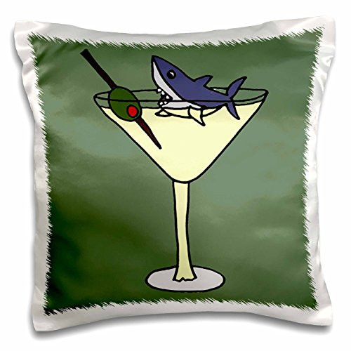 3dRose pc_200469_1 Funny Pickle Riding Bicycle Pillow Case, 16 x 16
