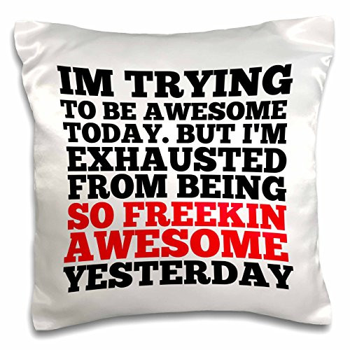 3dRose pc_202793_1 I Woke Up Like This Pillow Case, 16" x 16"