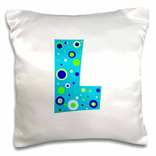 3dRose pc_224094_1 Boys Blue Letter L Pillow Case, 16" x 16"