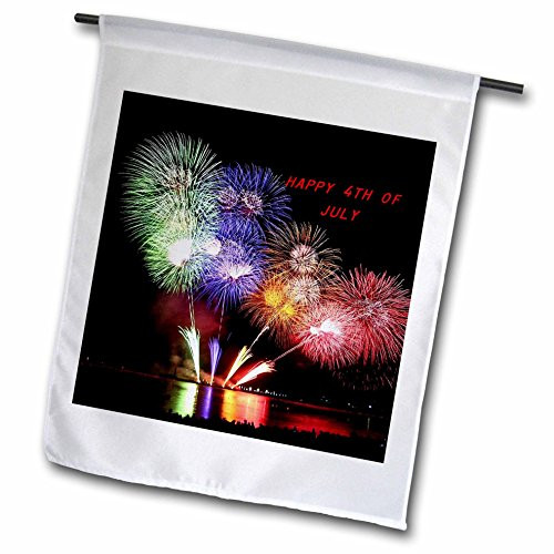 3dRose fl_53263_1"Happy 4Th of July Garden Flag, 12 x 18