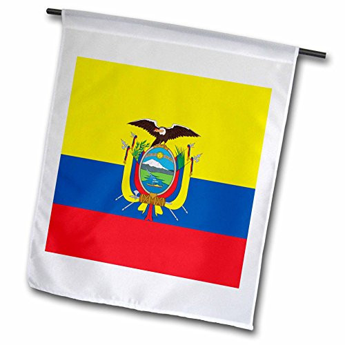 3dRose fl_158307_1"Flag of Ecuador - South America - Yellow Blue Red - Coat of Arms Garden Flag, 12 x 18