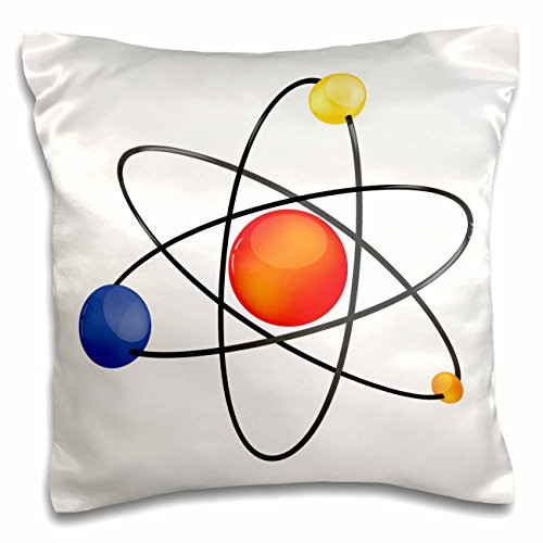 3dRose Atom Illustration-Pillow Case, 16 by 16" (pc_153033_1)