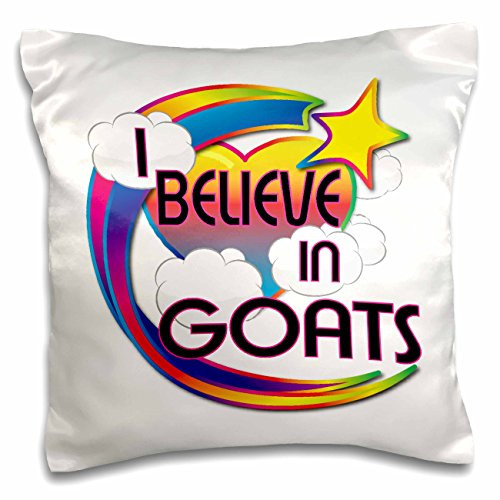 3dRose I Believe in Goats Cute Believer Design-Pillow Case, 16 by 16" (pc_166527_1)