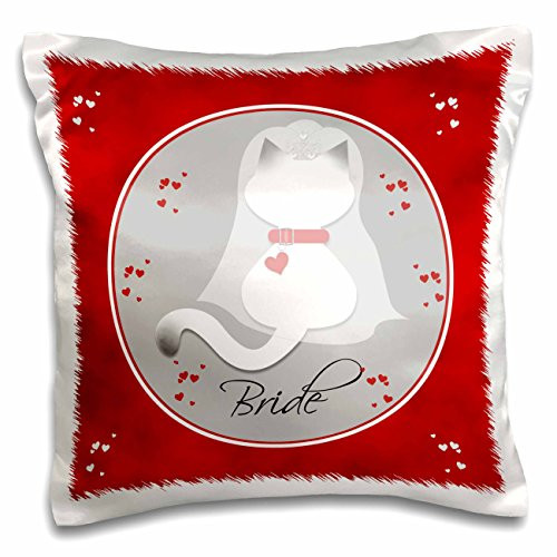 3dRose Red Marbled Siamese Kitty Cat Wedding Bride-Pillow Case, 16 by 16" (pc_182662_1) 3dRose Red Marbled Siamese Kitty Cat Wedding Bride-Pillow Case, 16 by 16" (pc_182662_1)