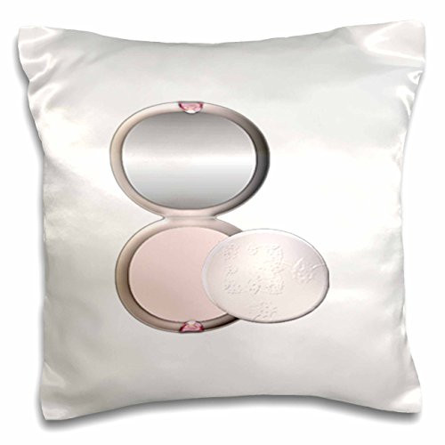 3dRose Cute Powder Makeup Illustration-Pillow Case, 16 by 16" (pc_222545_1)
