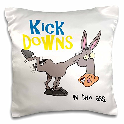 3dRose pc_115595_1 Kick Downs Syndrome in The Ass Awareness Ribbon Cause Design - Pillow Case, 16 by 16"