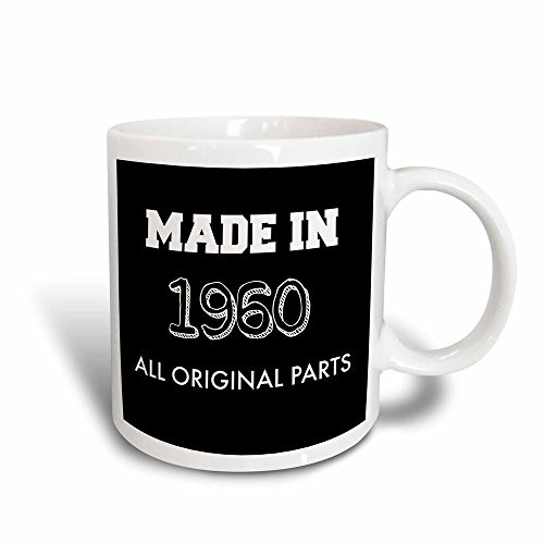 3dRose 201848_3 Made In 1940 All Original Parts White Letters On Black Background Mug 11 oz