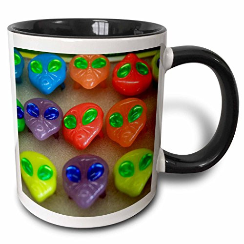 3dRose 92636_4"Alien Head Rings for Sale, Roswell, New Mexico-US32 JMR0112-Julien McRoberts" Two Tone Mug 11 oz Black/White