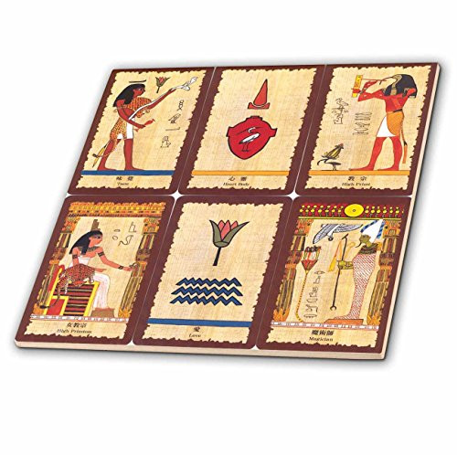 3dRose 3D Rose Ancient Egyptian Tarot Cards-Ceramic Tile, 12-inch (ct_62344_4)