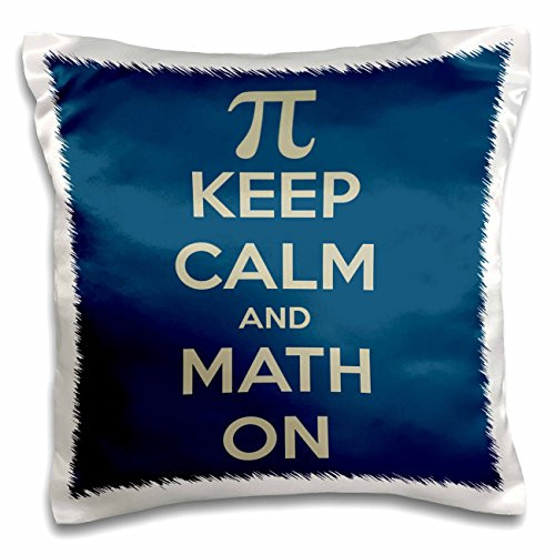 3dRose Keep calm and math on - Pillow Case, 16 by 16-inch (pc_159554_1)