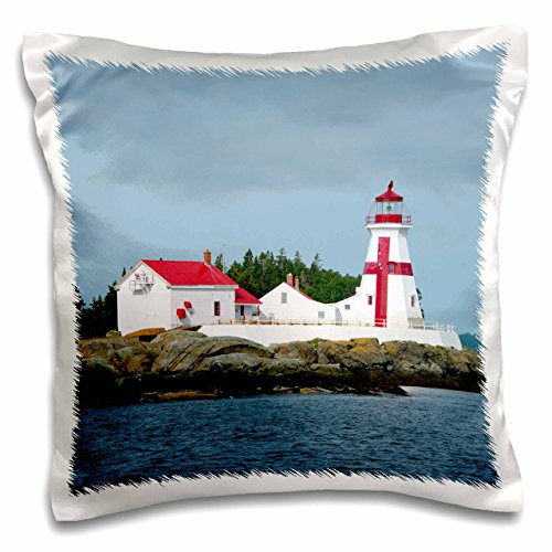 3D Rose Canada New Brunswick Campobello Island East Quoddy Lighthouse Pillow Case 16" x 16"