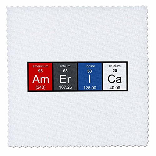 3D Rose America in Elements from Periodic Table Chemistry Chemical Science Quilt 10 x 10