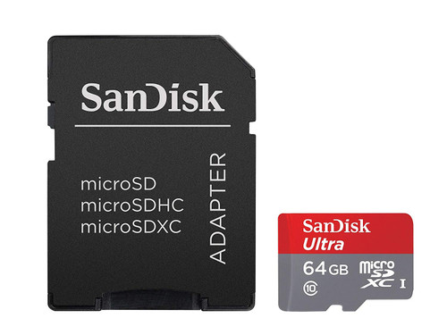 SanDisk Ultra 64GB microSDXC UHS-I Card with Adapter, Grey/Red, Standard Packaging (SDSQUNC-064G-GN6MA) SanDisk Ultra 64GB microSDXC UHS-I Card with Adapter, Grey/Red, Standard Packaging (SDSQUNC-064G-GN6MA)
