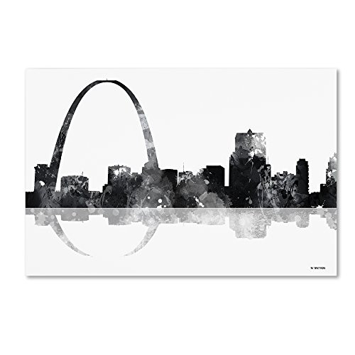 Gateway Arch St Louis MO Skyline BG-1 by Marlene Watson, 16x24-Inch Canvas Wall Art