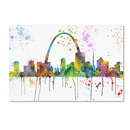 St Louis Missouri Skyline Mclr-1 by Marlene Watson, 16x24-Inch Canvas Wall Art