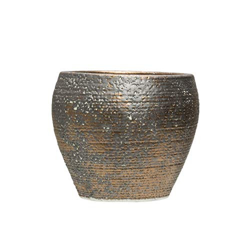 Creative Co-op Terracotta Metallic Reactive Glaze Finish (Each one Will Vary) Pots and Planters,