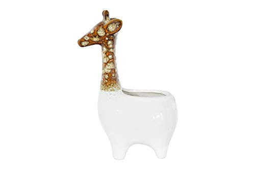 Creative Co-op White & Brown Stoneware Giraffe Reactive Glaze Finish (Each one Will Vary) Pots and Planters, White Creative Co-op White & Brown Stoneware Giraffe Reactive Glaze Finish (Each one Will Vary) Pots and Planters, White