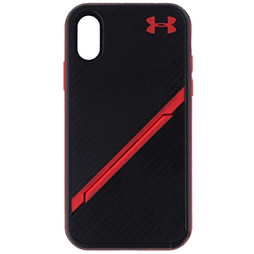 Under Armour Phone Case | for Apple iPhone Xs MAX | Under Armour UA Protect Kickstash Case with Rugged Design and Drop Protection - Graphite/Black (Black-Red Stripe, XS MAX)