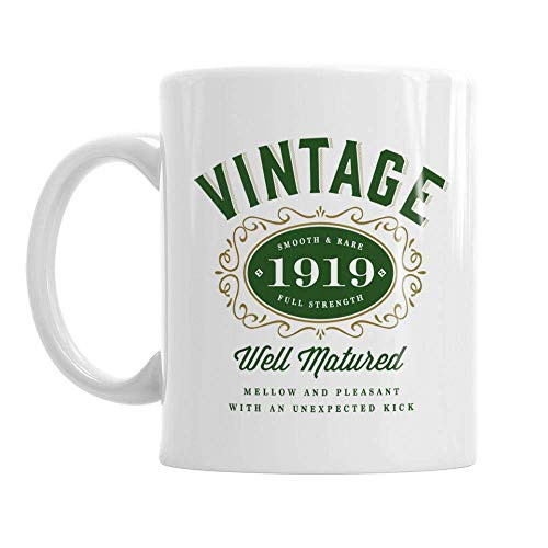 100th Birthday Vintage 1919 Gift Mug Present for 100 Men Women 10oz Coffee Mug