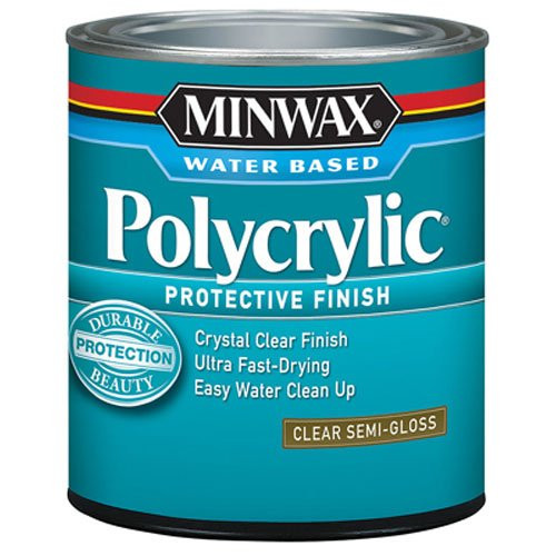 Minwax 244444444 Minwaxc Polycrylic Water Based Protective Finishes, 1/2 Pint, Semi-Gloss
