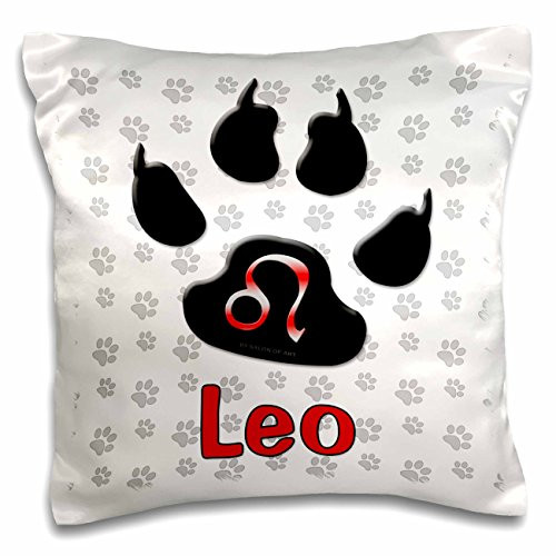 3D Rose pc_40721_1" Leo Paw Print Zodiac Dogs Pillow Case 16" x 16"