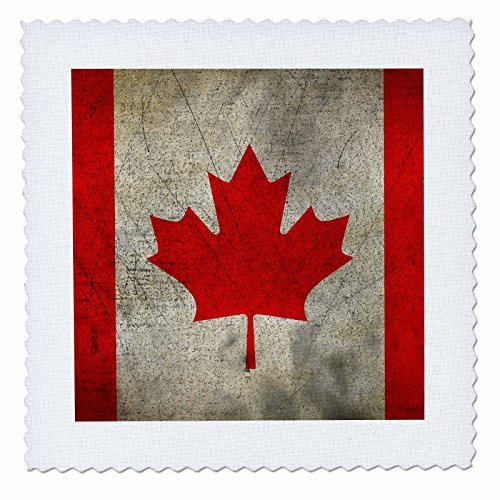 3D Rose Vintage Canada Flag Quilt 10 x 10