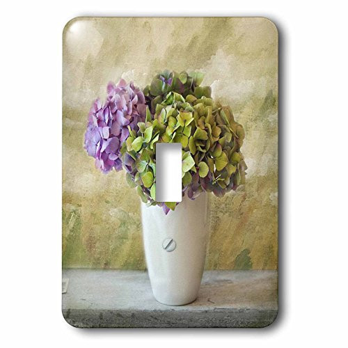 3dRose LSP_253347_1 Green and Blue Hydrangea in a Vase Single Toggle Switch