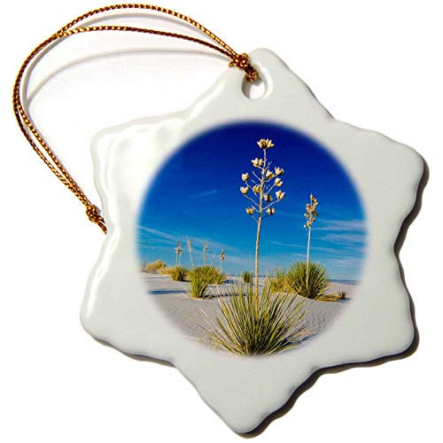 3dRose Danita Delimont - Deserts - Soaptree Yucca in Dunes, White Sands National Monument, New Mexico - 3 inch Snowflake Porcelain Ornament (ORN_259755_1) 3dRose Danita Delimont - Deserts - Soaptree Yucca in Dunes, White Sands National Monument, New Mexico - 3 inch Snowflake Porcelain Ornament (ORN_259755_1)