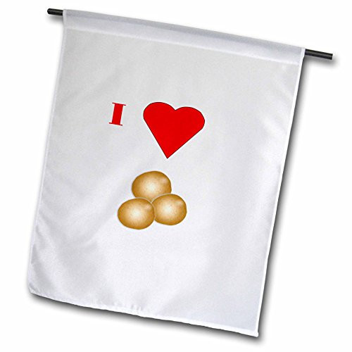 3dRose fl_236194_1" Image of Cartoon I Love Potatoes with Garden Flag, 12" x 18"