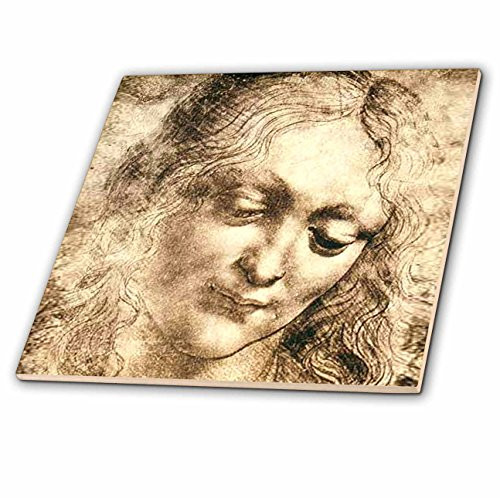 3dRose ct_5317_2 Head of a Young Woman Ceramic Tile, 6-Inch
