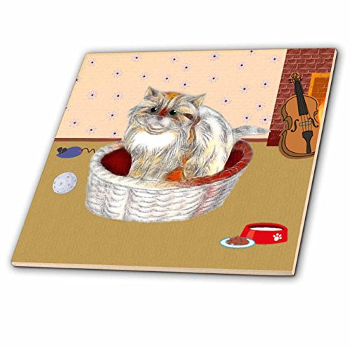 3dRose ct_15723_2 Cat D-Ceramic Tile, 6-Inch