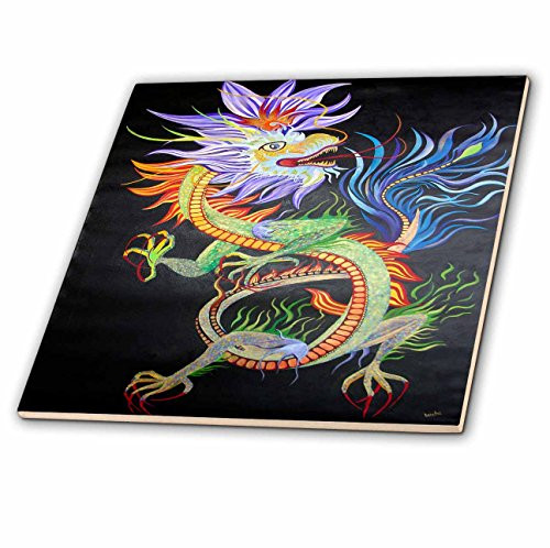 3dRose ct_18245_3 Mythology Chinese Dragon Ceramic Tile, 8-Inch