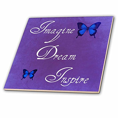 3dRose ct_39253_3 Purple Imagine, Dream, Inspire Butterflies Inspirational Art Affirmations Ceramic Tile, 8-Inch 3dRose ct_39253_3 Purple Imagine, Dream, Inspire Butterflies Inspirational Art Affirmations Ceramic Tile, 8-Inch