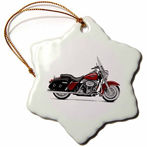 3dRose ORN_4487_1 Picturing Harley Davidson and No.174 Motorcycle Snowflake Porcelain Ornament, 3-Inch 3dRose ORN_4487_1 Picturing Harley Davidson and No.174 Motorcycle Snowflake Porcelain Ornament, 3-Inch
