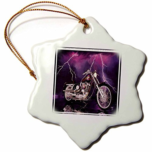 3dRose LLC orn_ 8332_1 Picturing Harley-Davidson Motorcycle Snowflake Porcelain Hanging Ornament, 3-Inch 3dRose LLC orn_ 8332_1 Picturing Harley-Davidson Motorcycle Snowflake Porcelain Hanging Ornament, 3-Inch