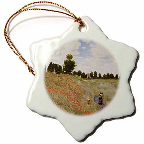 3dRose ORN_49351_1 Painting of Poppy Fields by Monet Snowflake Porcelain Ornament, 3-Inch 3dRose ORN_49351_1 Painting of Poppy Fields by Monet Snowflake Porcelain Ornament, 3-Inch