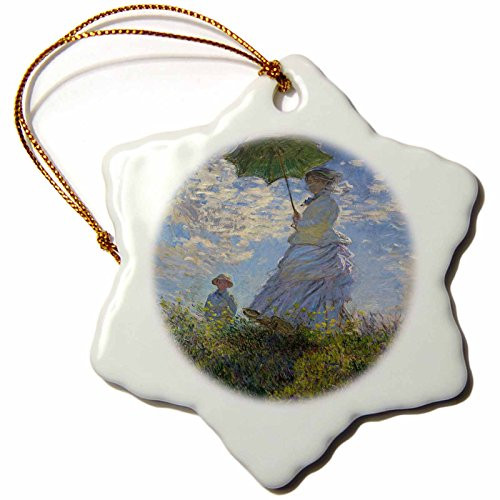 3dRose orn_49371_1 Woman with a Parasol Monet Snowflake Porcelain Ornament, 3-Inch 3dRose orn_49371_1 Woman with a Parasol Monet Snowflake Porcelain Ornament, 3-Inch
