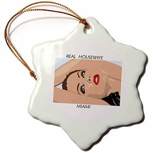 3dRose orn_52398_1 Real Housewife of Miami-Snowflake Ornament, Porcelain, 3-Inch