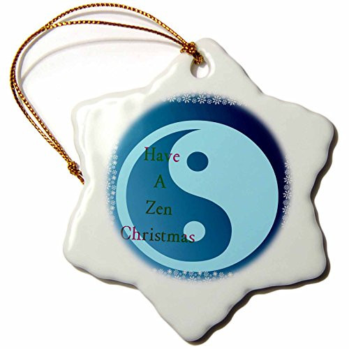 3dRose ORN_53523_1 Zen Christmas Yin Yang Spiritual Art Snowflake Ornament, Porcelain, 3-Inch 3dRose ORN_53523_1 Zen Christmas Yin Yang Spiritual Art Snowflake Ornament, Porcelain, 3-Inch