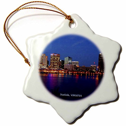 3dRose orn_55348_1 Norfolk Virginia Snowflake Decorative Hanging Ornament, Porcelain, 3-Inch 3dRose orn_55348_1 Norfolk Virginia Snowflake Decorative Hanging Ornament, Porcelain, 3-Inch