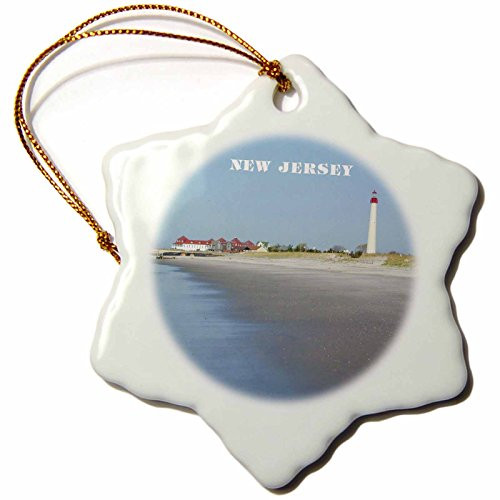 3dRose orn_80580_1 Cape May New Jersey with Lighthouse n Beach Snowflake Porcelain Ornament, 3-Inch 3dRose orn_80580_1 Cape May New Jersey with Lighthouse n Beach Snowflake Porcelain Ornament, 3-Inch