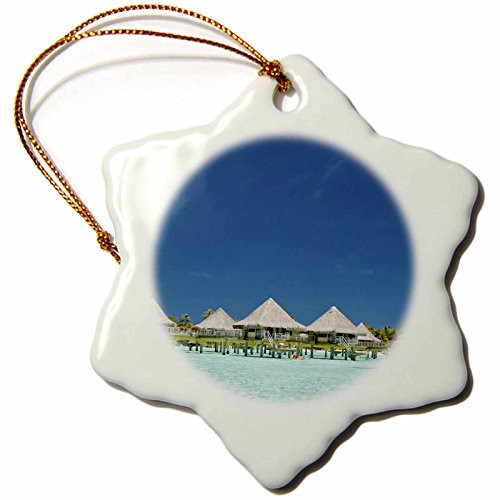 3dRose ORN_85110_1 Huts of Resort, Bora Bora, French Polynesia OC13 MWT0040 Michele Westmorland Snowflake Ornament, Porcelain, 3-Inch 3dRose ORN_85110_1 Huts of Resort, Bora Bora, French Polynesia OC13 MWT0040 Michele Westmorland Snowflake Ornament, Porcelain, 3-Inch