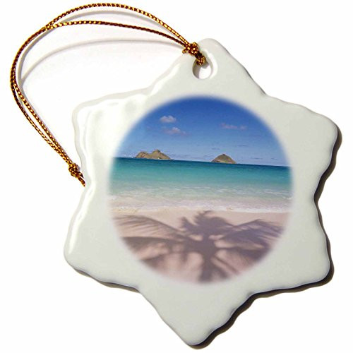 3dRose ORN_89735_1 Lanikai Beach, Kailua, Oahu, Hawaii, USA US12 DPB1580 Douglas Peebles Snowflake Ornament, Porcelain, 3-Inch