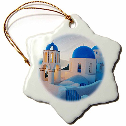 3dRose ORN_149764_1 Greece Santorini Church Domes Greek Architecture Snowflake Ornament, 3-Inch, Porcelain 3dRose ORN_149764_1 Greece Santorini Church Domes Greek Architecture Snowflake Ornament, 3-Inch, Porcelain