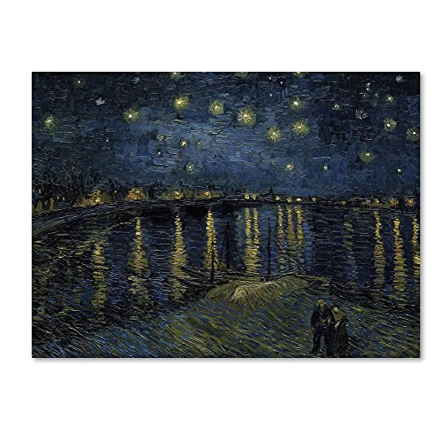 The Starry Night II by Vincent van Gogh, 14x19-Inch Canvas Wall Art