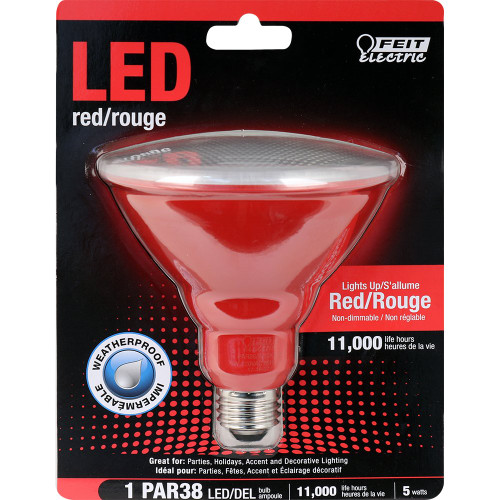 Feit Electric PAR38/R/10KLED PAR38 Non-Dimmable LED Light Bulb, Red Feit Electric PAR38/R/10KLED PAR38 Non-Dimmable LED Light Bulb, Red