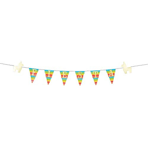 Fun Express - Fiesta Pinata Garland for Cinco de Mayo - Party Decor - Hanging Decor - Garland - Cinco de Mayo - 1 Piece