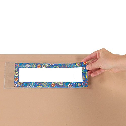 Really Good Stuff Nameplate Self-Adhesive Sleeve Protectors  Vinyl  12 Pack  9-7/8" by 3-3/8"