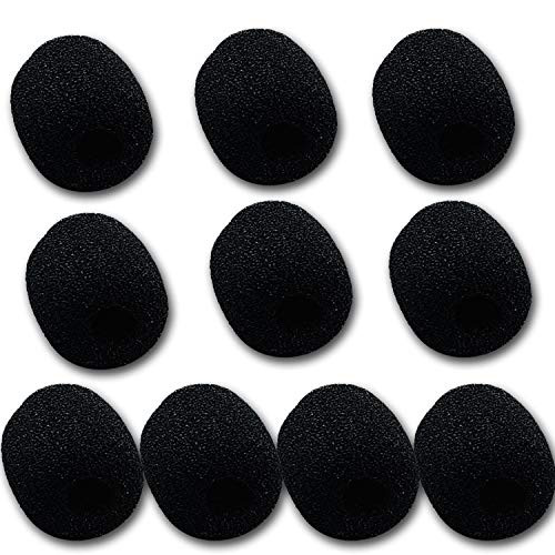 10 Pcs Mini Lapel Headset Foam Microphone Windscreens Windshied Headset Foam,Mic Sponge Foam Cover Shield (Black)